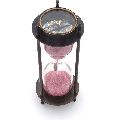 Brass little india real direction compass n 5 minute sand timer
