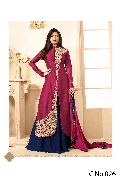 designer red indowestern Georgette suit