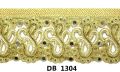 Gold Zari Embroidery cording dupion net tissue fabric lace DB 1304