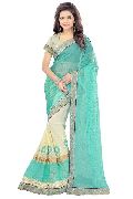 Georgette And Lycra Pallu Embroidery Sarees
