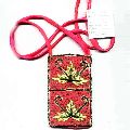 15057  Cloth Sattan Beaded Embroidery mobile bag