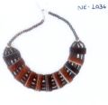 NE-1036 Beads Work Horn necklace