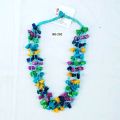 NE-202 multi colour bone beads work necklace