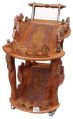 Shilpi Handcarved Antique Style Wooden Service Trolley