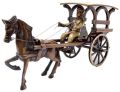 Brown Brass Antique Finish Horse Cart