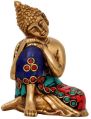 Aakrati brass buddha decorative sculpture
