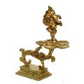 Lord Ganesha Oil Lamp made of Brass Stand For worship