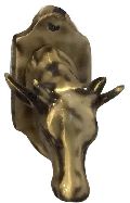 Key hook in brass metal with animal figure