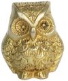 Metal Animal Figure of Owl in yellow finish