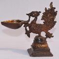 oil lamp with Bird in Bronze antique finish