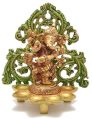 Religious figure of Ganesha Decorative Brass Statue with Farme