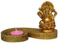Sculpture of lord Ganesh with candle holder and stand