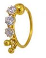 Hand Crafted Cz Setting Gold Nose Ring