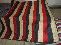 Black and Red Embroidered Raw silk King Size Bed cover / Carpet / Blan