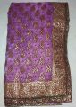 Designer Gold Banarsi Printed Tissue Party Wear Saree Colour