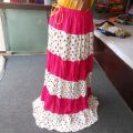 Pink White Sanganeri Printed Cotton Skirt