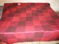 Red Raw Silk King Size Bed cover / Carpet / Blanket
