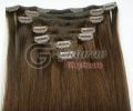 Human Hair Brownish Clip in Hair Extensions