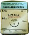 LIFE SILK Black Braided Silk Suture
