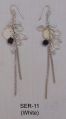 Glass Bead Earrings (SER-11 White)