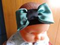 Black and Green Satin Bow On Band
