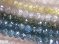 GEMONE DIAMONDS YELLOW GREEN GREENISH BLUE LIGHT BROWN TTLB Diamond Faceted Beads Necklace