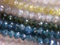 GemoneDiamond white yellow grey ttlb lb brown blue green Faceted Diamond Beads