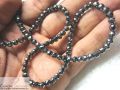 JET BLACK ROUND DHOLKI GEMONE Moissanite Diamond Beads Necklace
