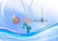 Sterling Silver Marquisecut Gemstone with Cz Studded Pendantsets