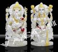 Shining Silver Plated Lakshmi Ganesha Idols