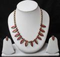 Terracotta Jewelry Pink Yellow Leaves Set