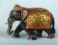 wooden painted elephant